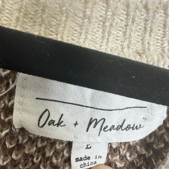 Oak+Meadow Anthro Teddy Bear Sweater Top Pullover Womens Sz Large Coquette Cozy - Picture 5 of 6